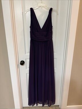 Ever Pretty Deep Purple V-Neck Sleeveless Maxi Dress